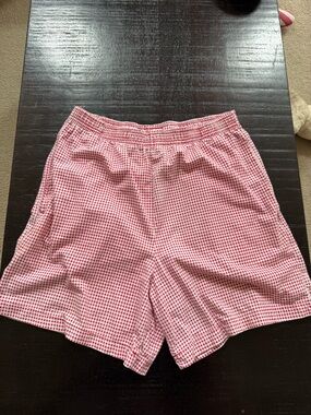 Bold Spirit Red vintage Gingham Elastic Waist Shorts